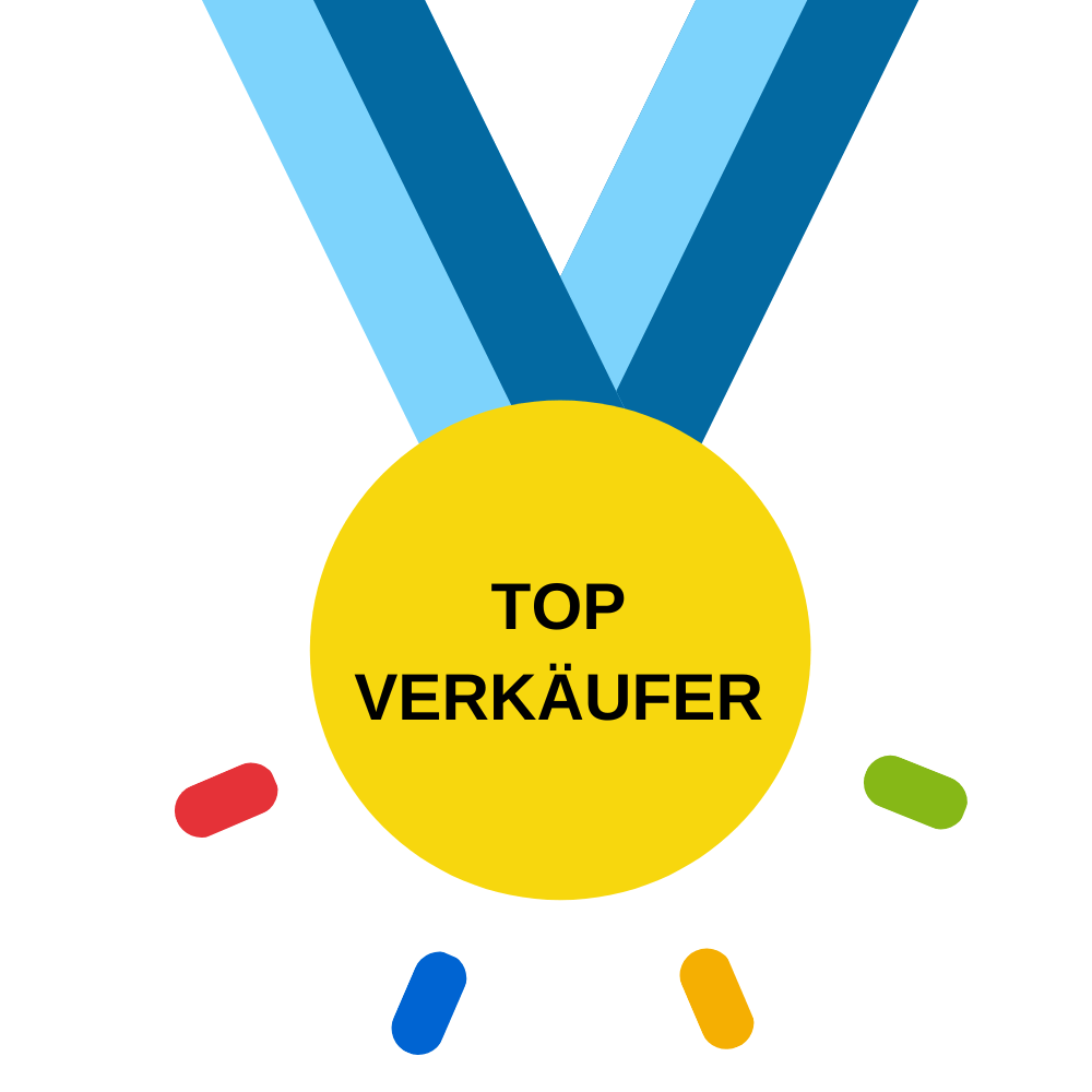 Medaille mit Schriftzug Top Verkäufer